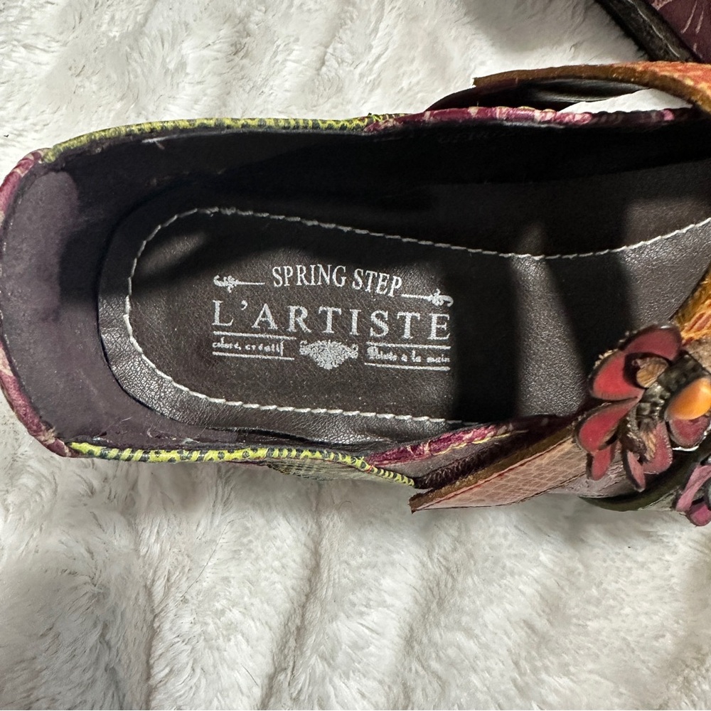 L’Artiste Size 38 Floral Mary Jane Shoes | Boho Comfort Flats | European Market - Picture 6 of 14